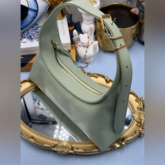 🆕 OROTON 🧿 NWOT Cinder Mini Baguette Shoulder Bag, Agave Green - Picture 9 of 12